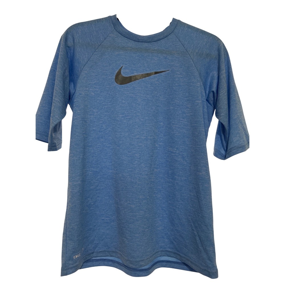 Nike Swim Boys XL Dri-FIT UPF 40+ Rash Guard Blue Heather NESSA825